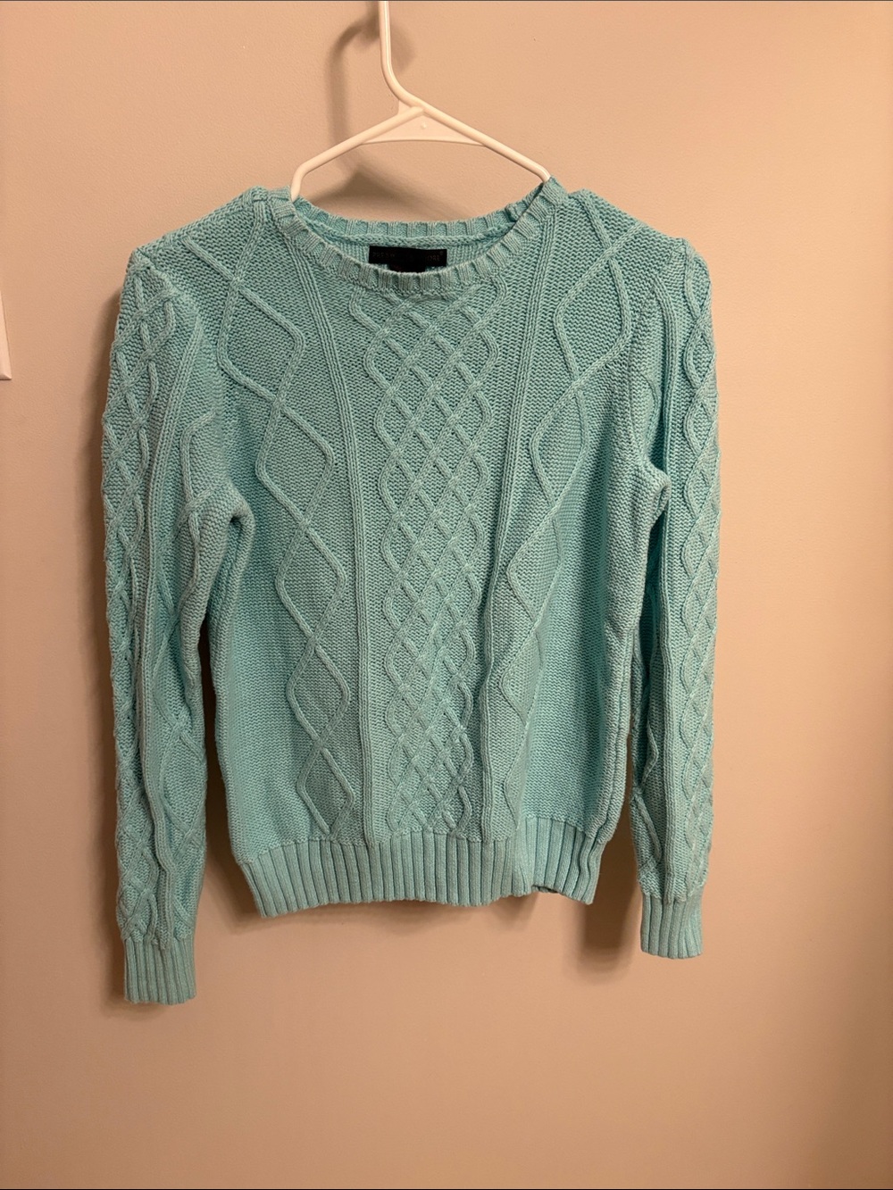 Preswick & Moore Cable Knit Crewneck Sweater - Aqua